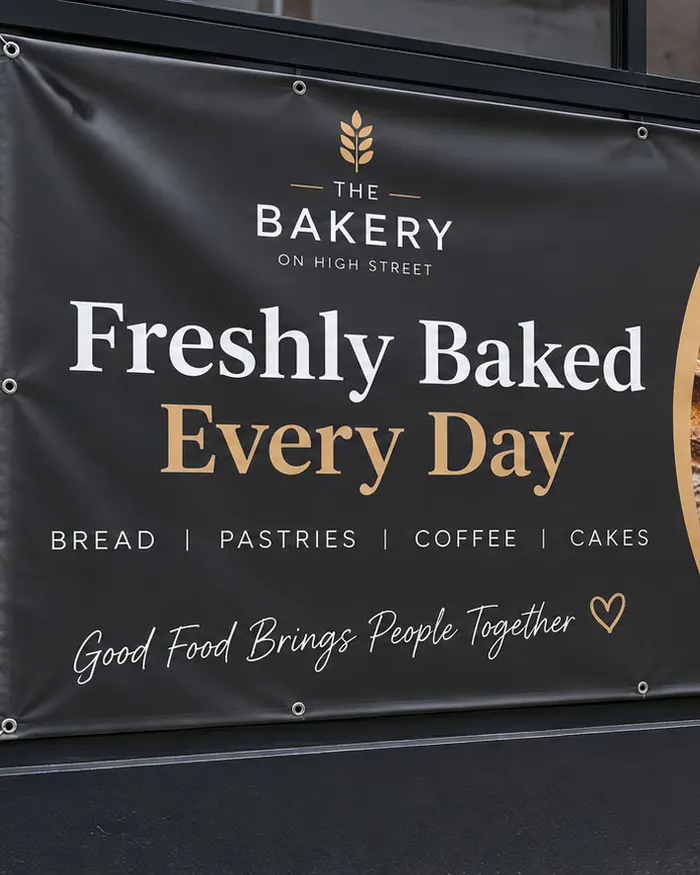 Large shopfront printed banner