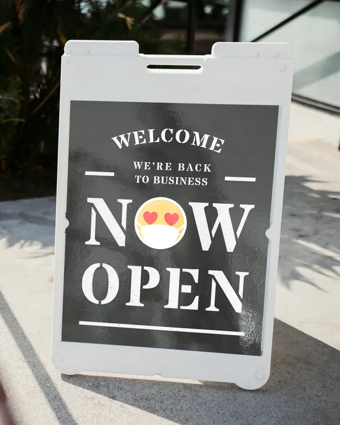 Outdoor pavement sign