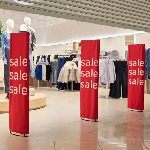 Freestanding pop-up banner display for business promotion