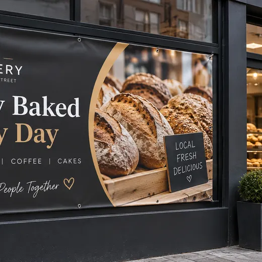 Full colour printed shop banner