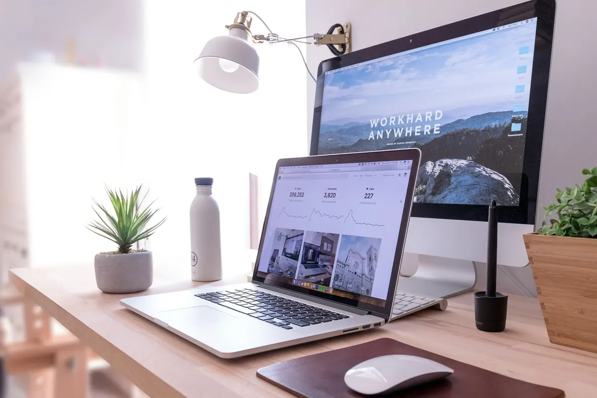 Responsive website design shown across desktop and mobile devices